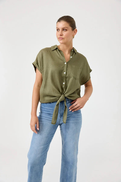 Eb & Ive Studio Tie Shirt | Khaki