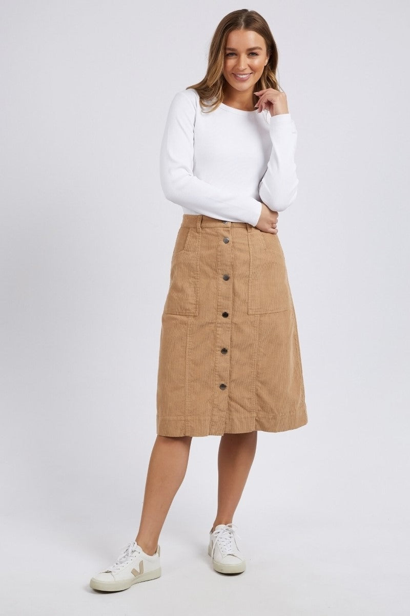 Foxwood Montanna Cord Skirt | Sesame