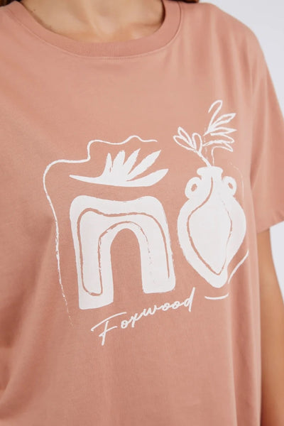 Foxwood Etched Geo Tee | Clay Pink