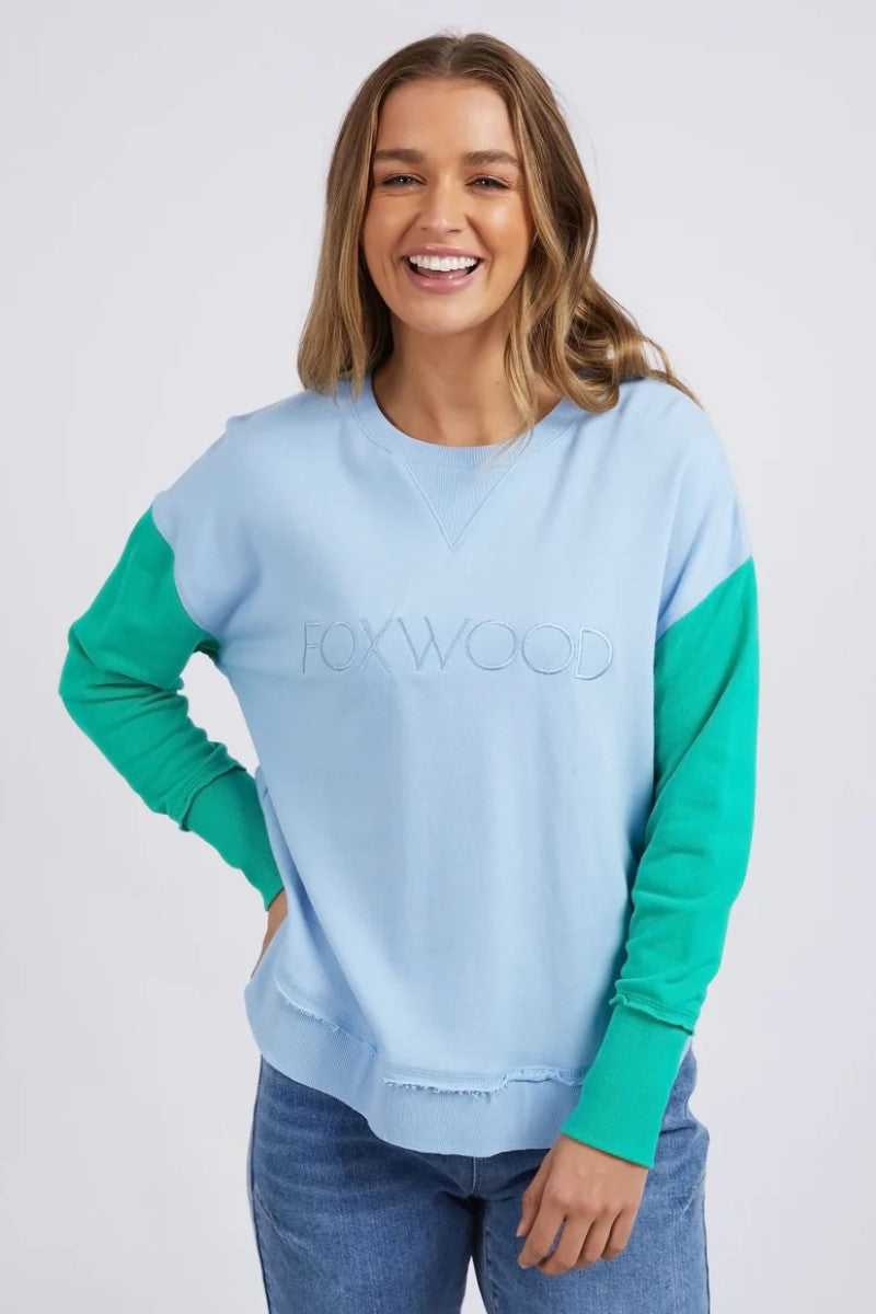 Foxwood Simplified Colour Block Crew | Blue