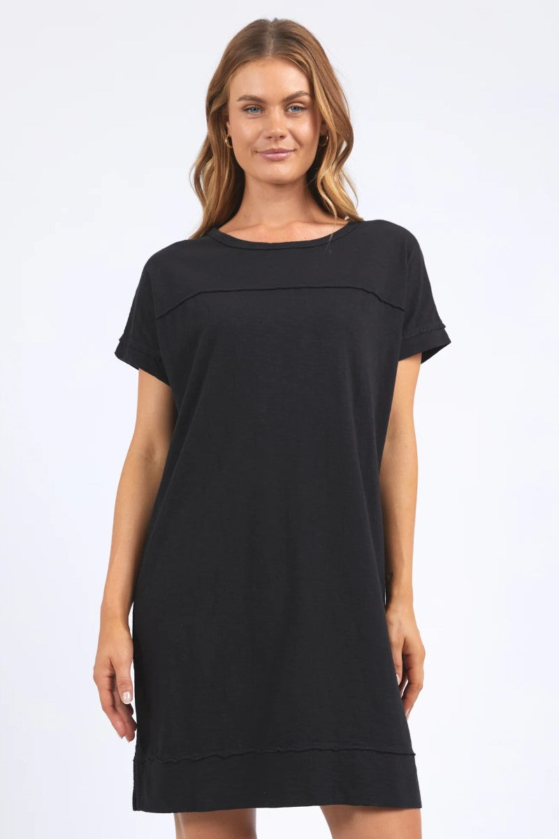 Foxwood Allison Tee Dress | Washed Black