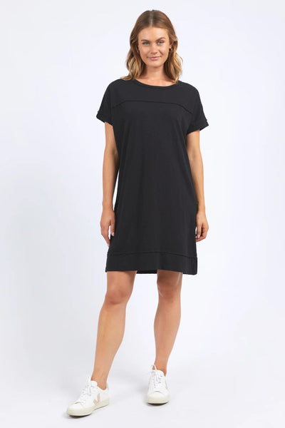 Foxwood Allison Tee Dress | Washed Black