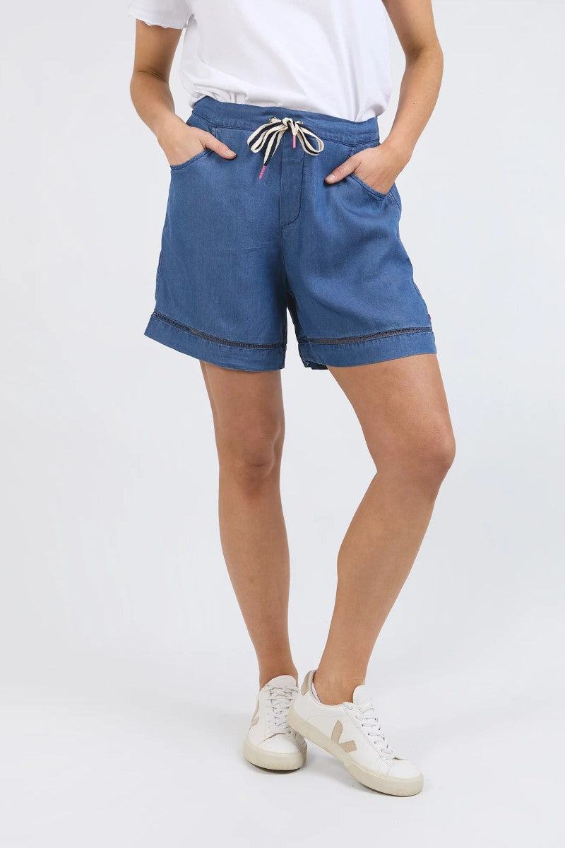 Elm Astrid Chambray Short | Dark Blue