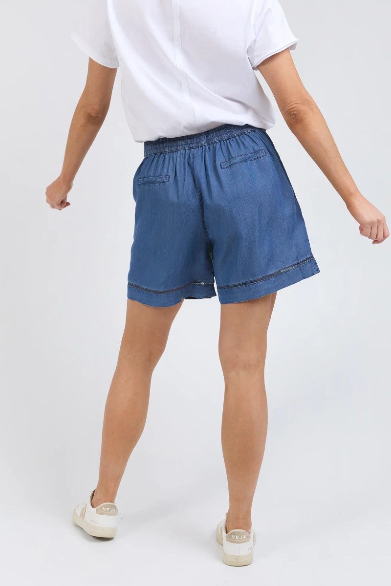 Elm Astrid Chambray Short | Dark Blue