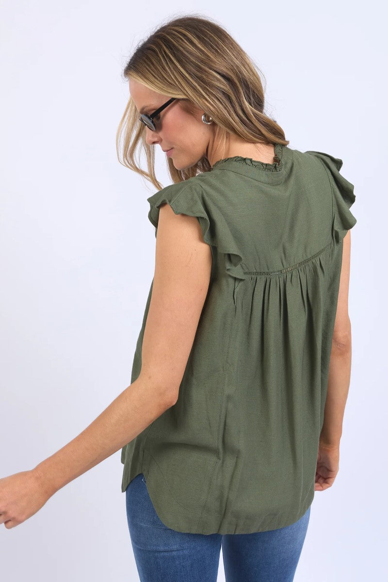 Elm Market Lace Trim Blouse | Clover