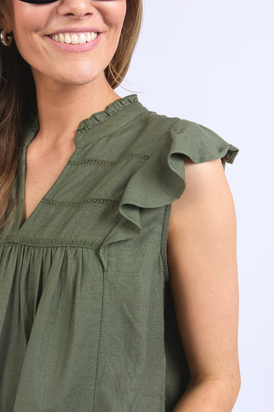 Elm Market Lace Trim Blouse | Clover