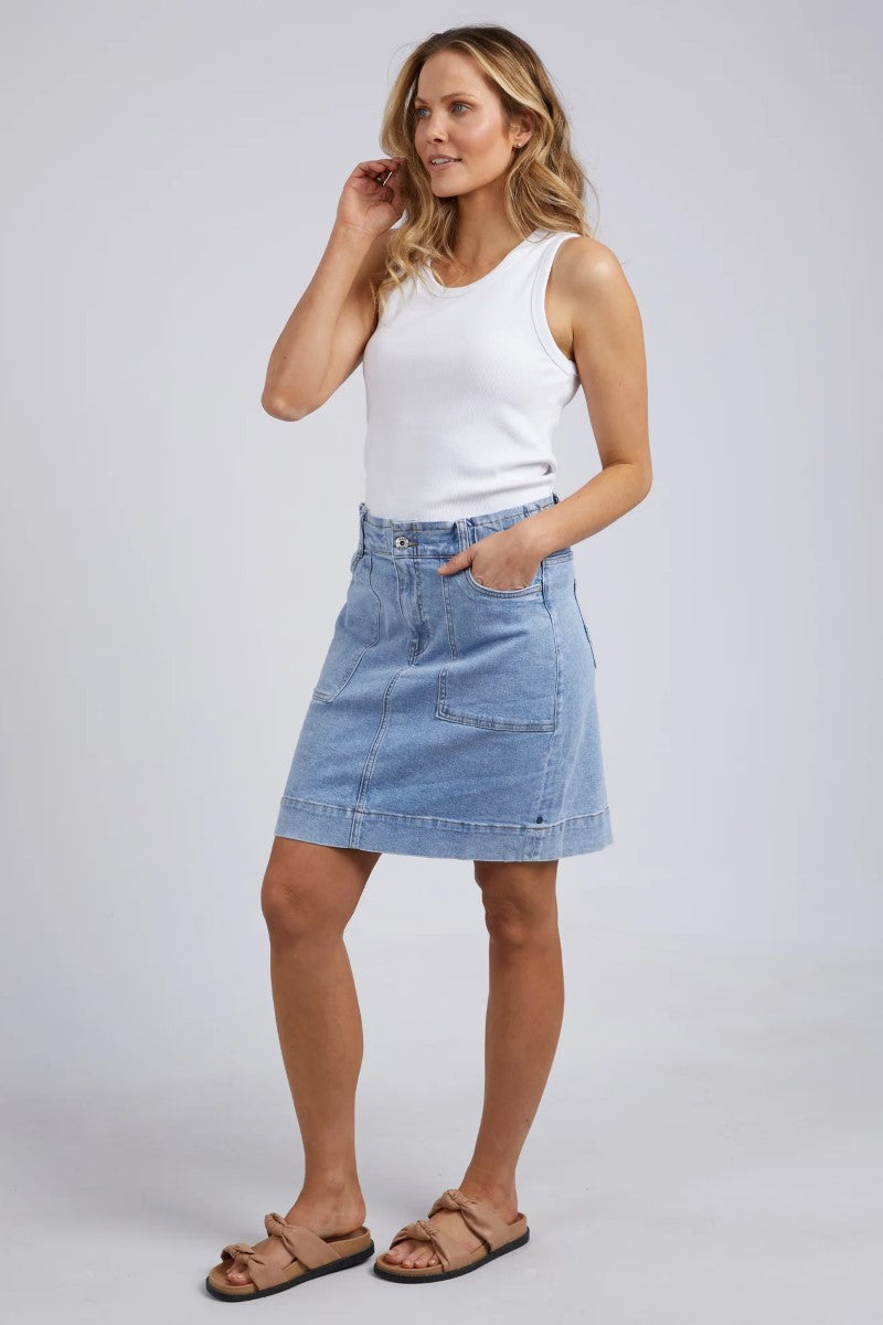 Elm Atlas Denim Skirt | Blue