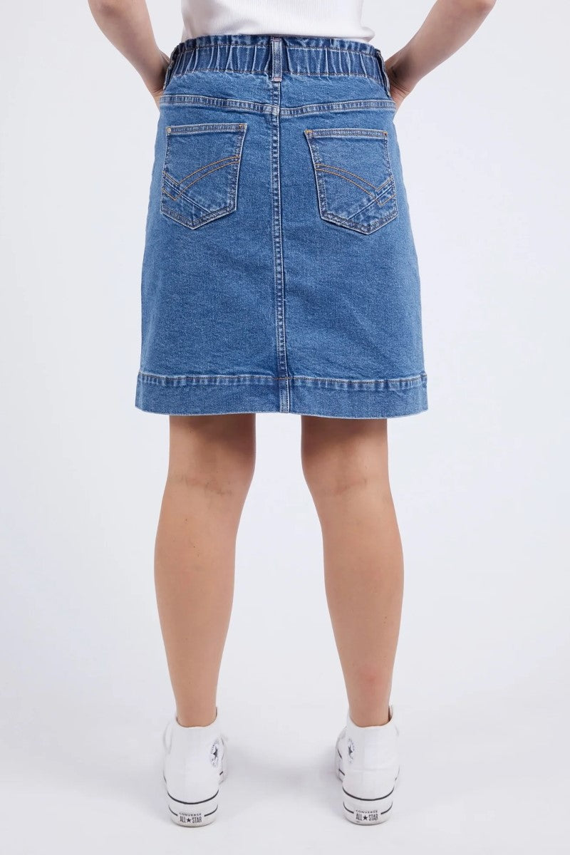 Elm Atlas Denim Skirt | Dark Blue