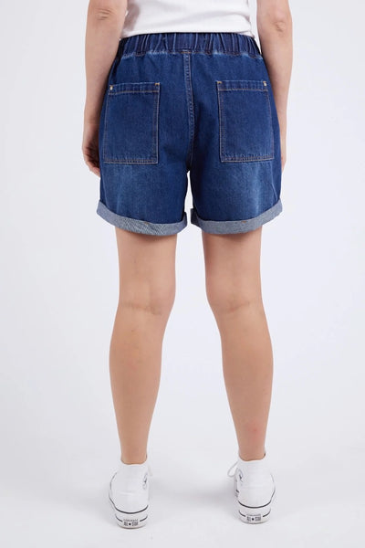 Elm Emma Relaxed Denim Short | Dark Blue