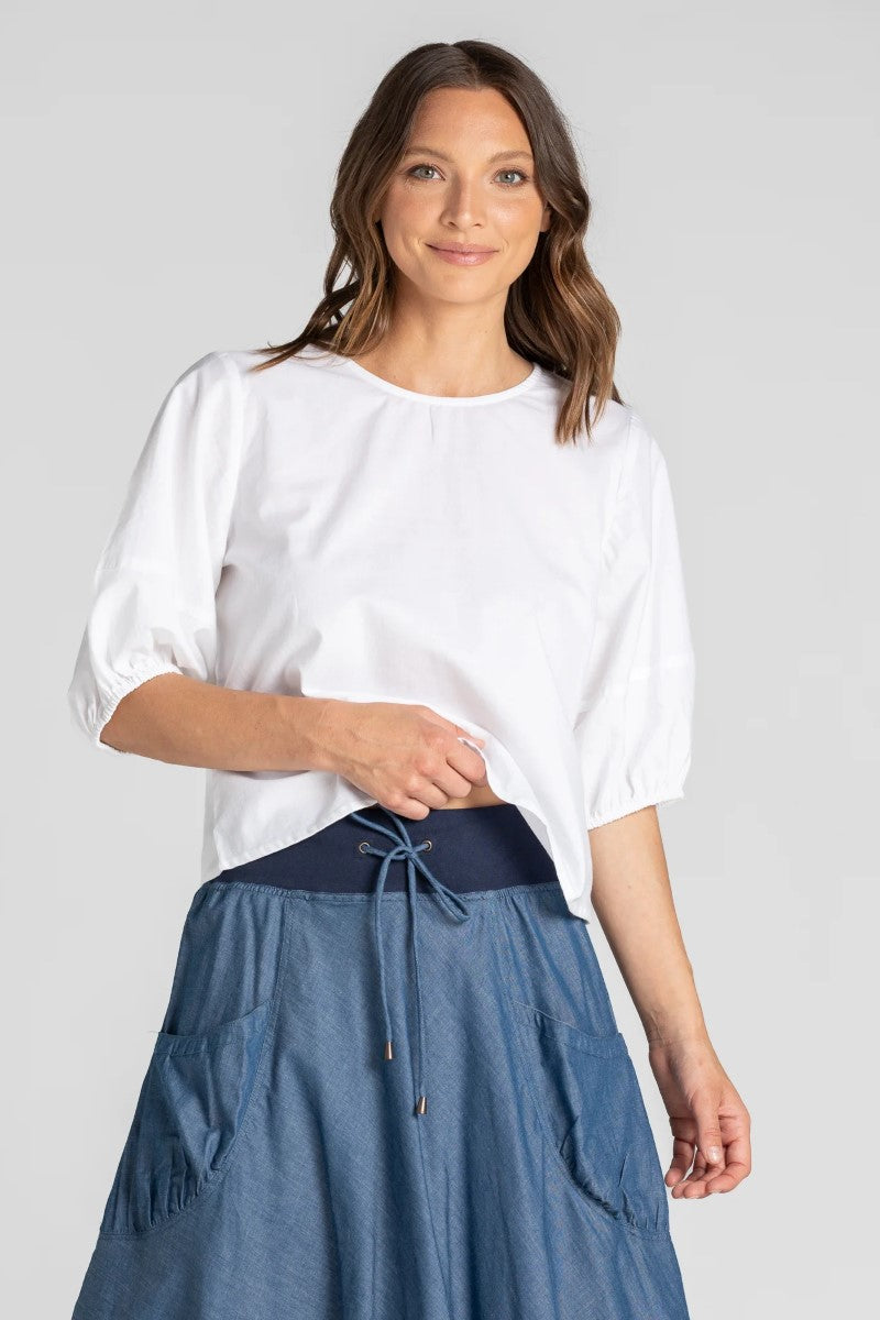 Boom Shankar Guru Skirt | Blue Chambray