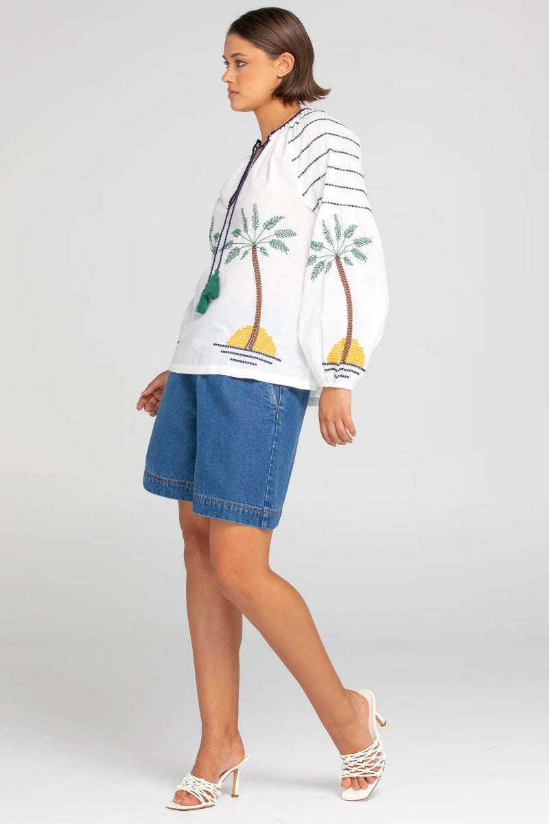 Boom Shankar Palm Shirt | White