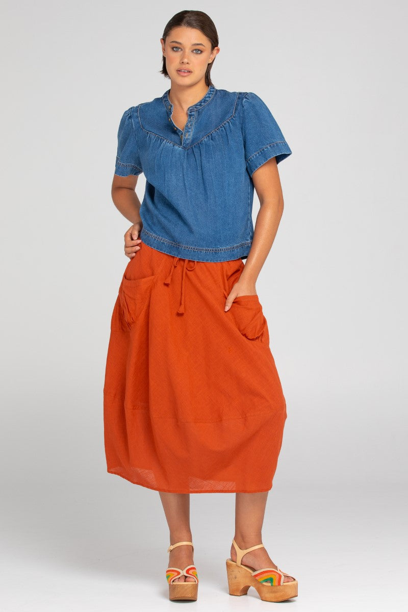 Boom Shankar Guru Skirt | Mecca Orange