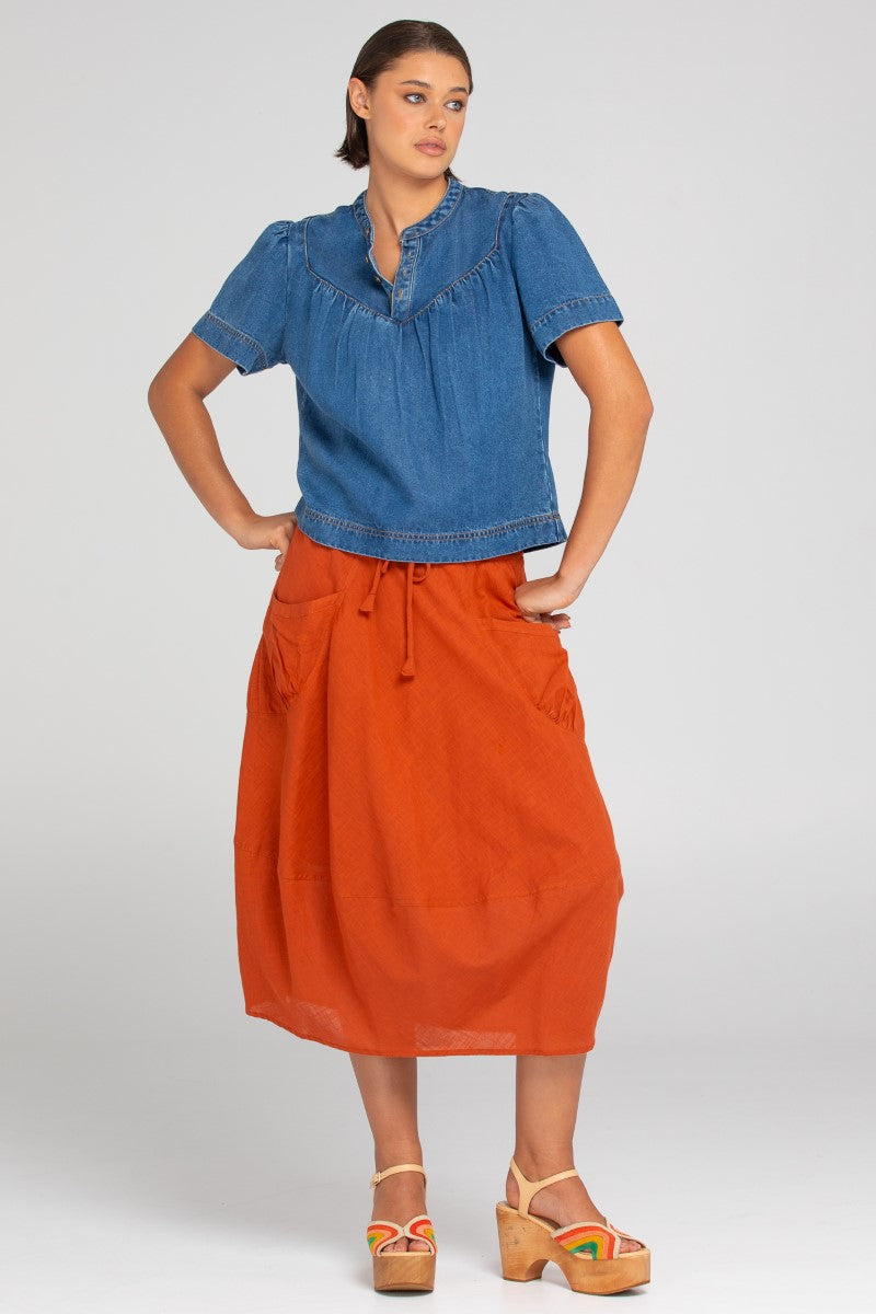 Boom Shankar Guru Skirt | Mecca Orange