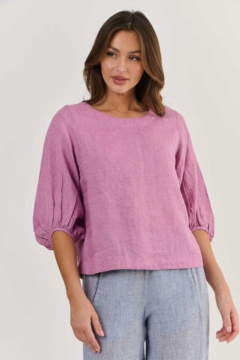 Naturals 537 Linen Top | Fig