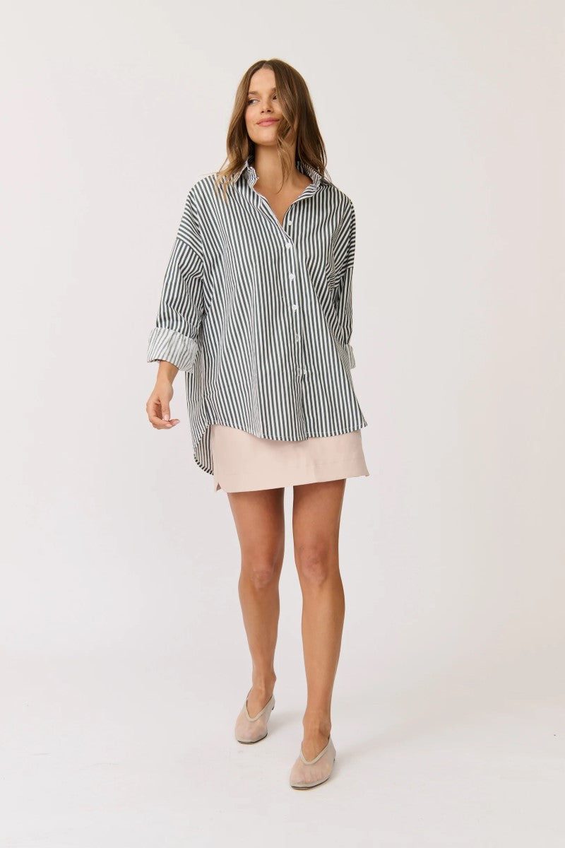 Cartel & Willow Tammy Shirt | Slate Stripe