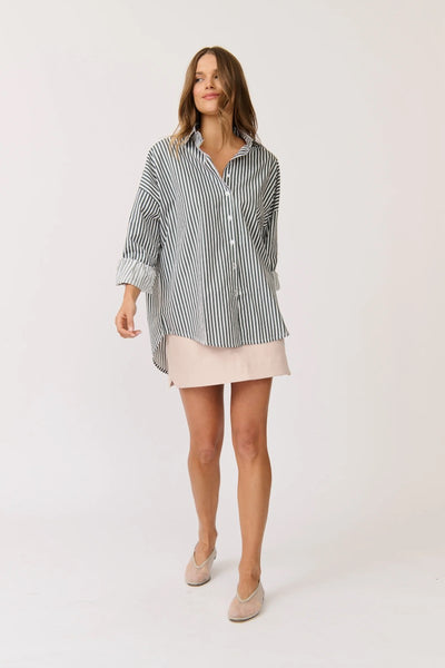 Cartel & Willow Tammy Shirt | Slate Stripe