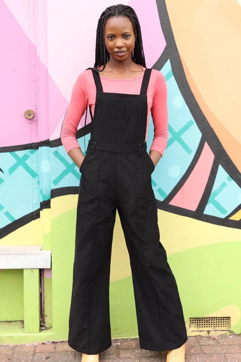 Karma East Corduroy Overalls | Black