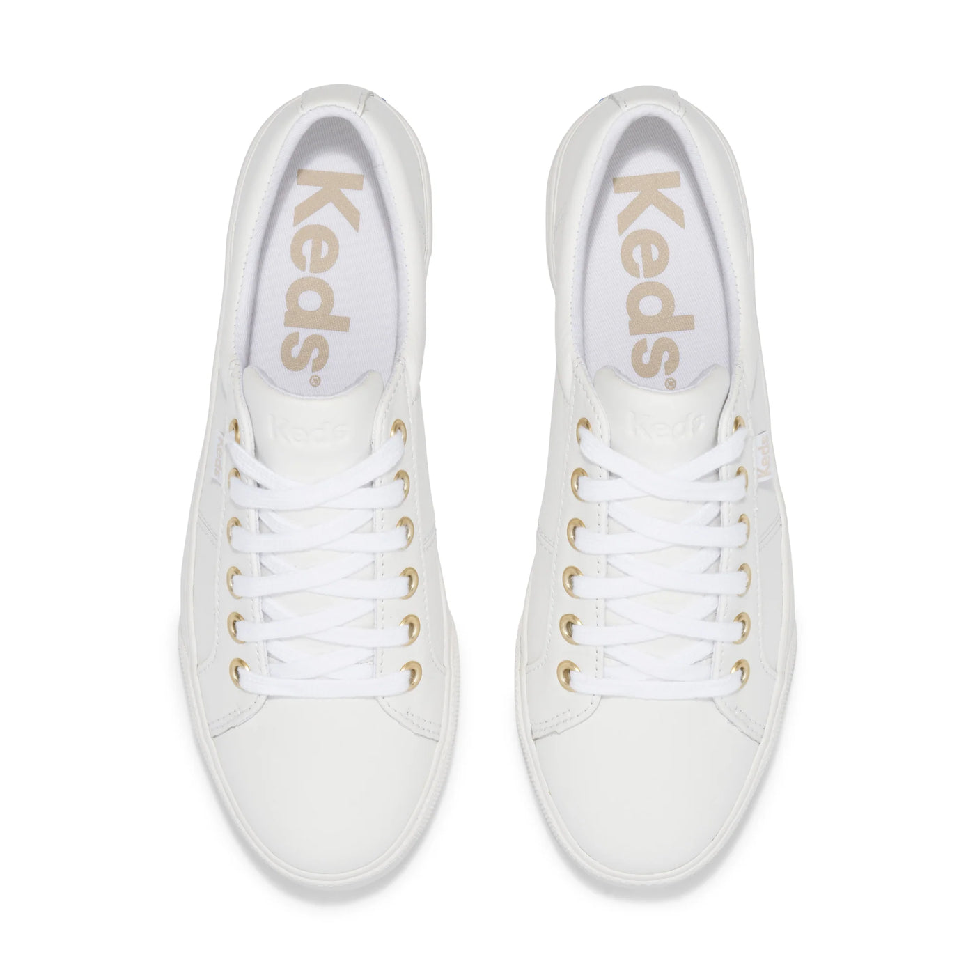 Keds Jump Kick Duo Leather Shoes | White/Gold