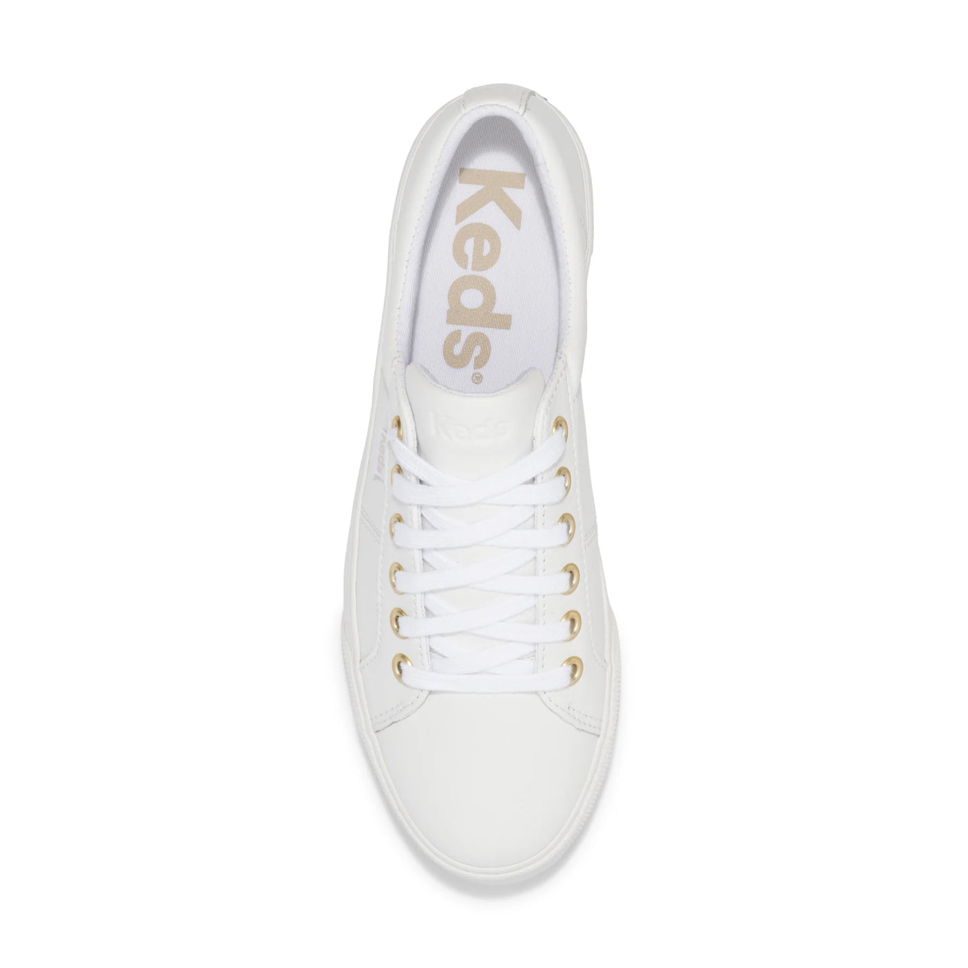 Keds Jump Kick Duo Leather Shoes | White/Gold