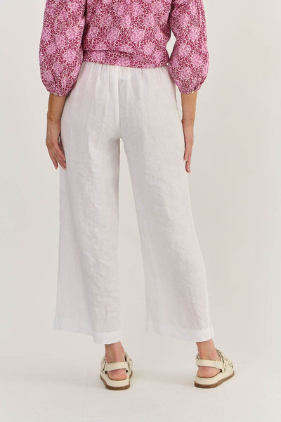 Naturals 398 Linen Pants | White