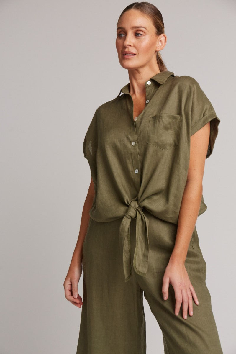 Eb & Ive Studio Tie Shirt | Khaki