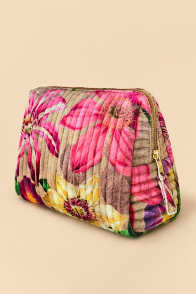 Powder Quilted Washbag Large | Botanicals