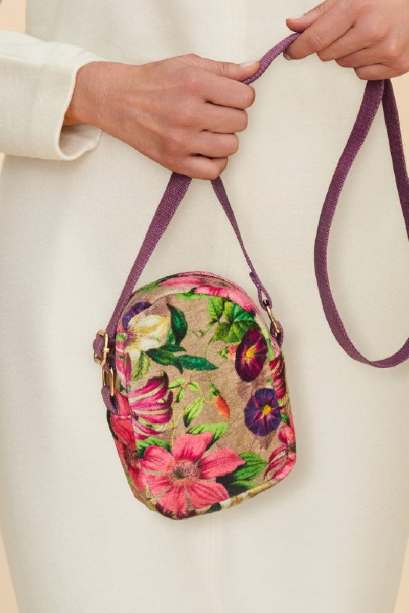 Powder Velvet Crossbody Bag | Botanicals