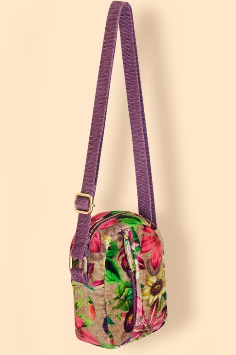 Powder Velvet Crossbody Bag | Botanicals