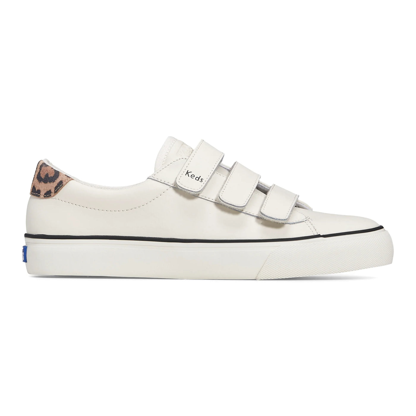 Keds Jump Kick Leather Velcro Shoes | White/Tan