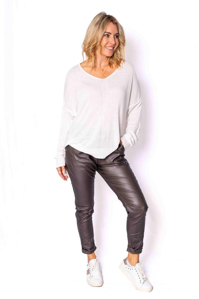 Italian Closet Dale Pleather Pant | Chocolate