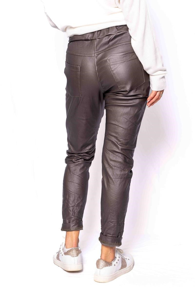 Italian Closet Dale Pleather Pant | Chocolate