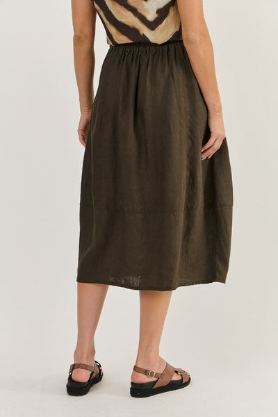 Naturals 384 Linen Skirt | Espresso