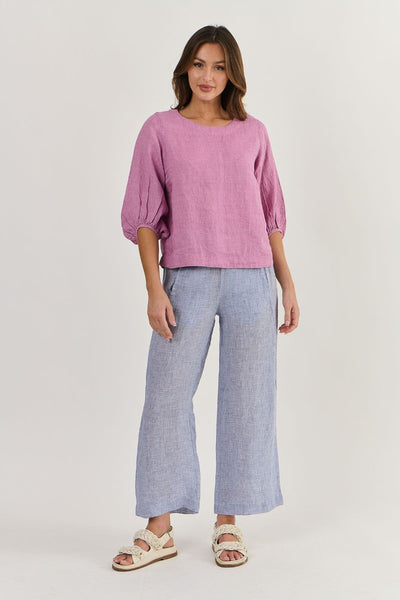 Naturals 537 Linen Top | Fig