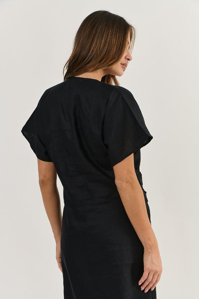 Naturals 522 Linen Dress | Black