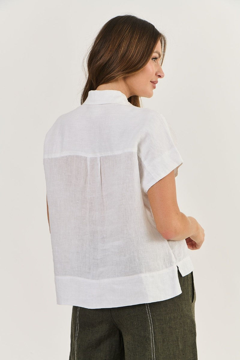 Naturals 533 Linen Top | White